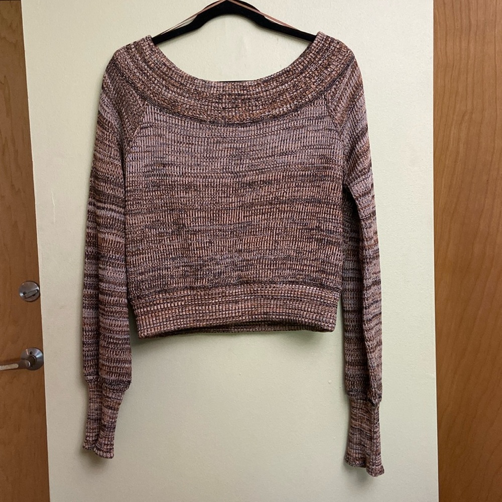 Free people brown off shoulder sweater - size M